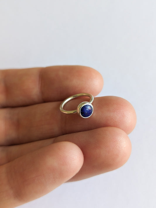 Lapis Lazuli Sterling Silver Belly Ring