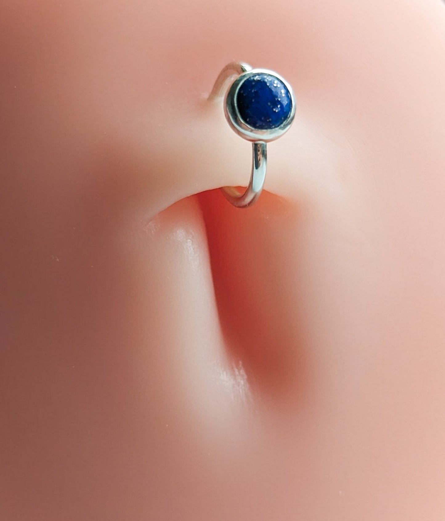 Lapis Lazuli Sterling Silver Belly Ring