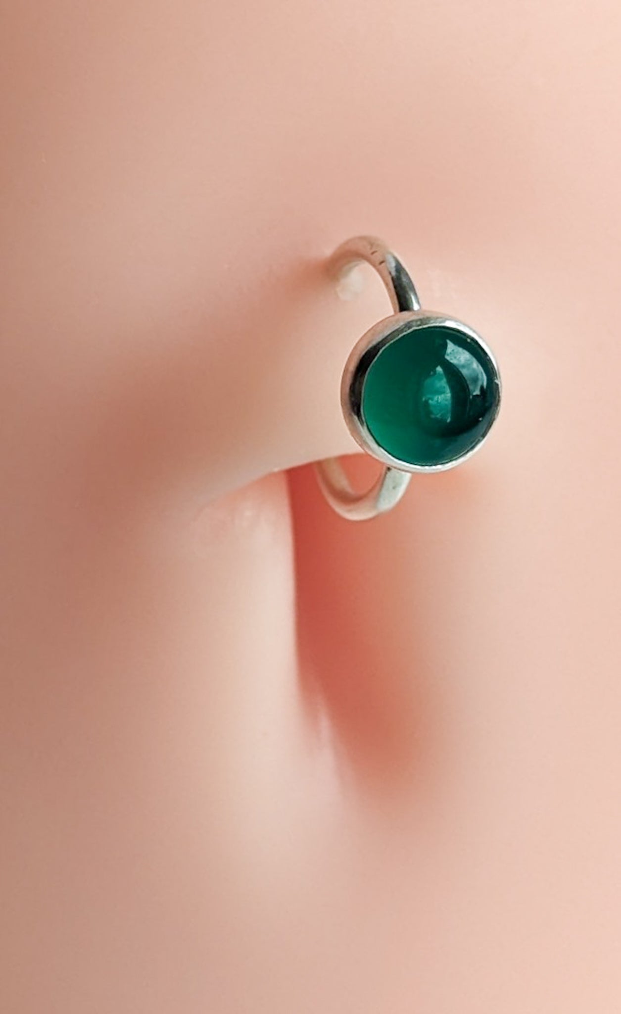 Green Onyx Sterling Silver Belly Ring