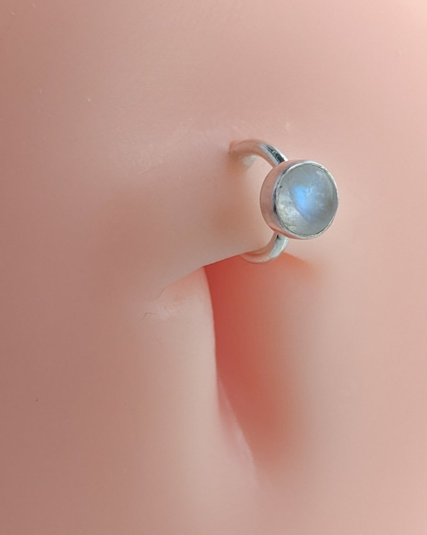 Moonstone Sterling Silver Belly Ring