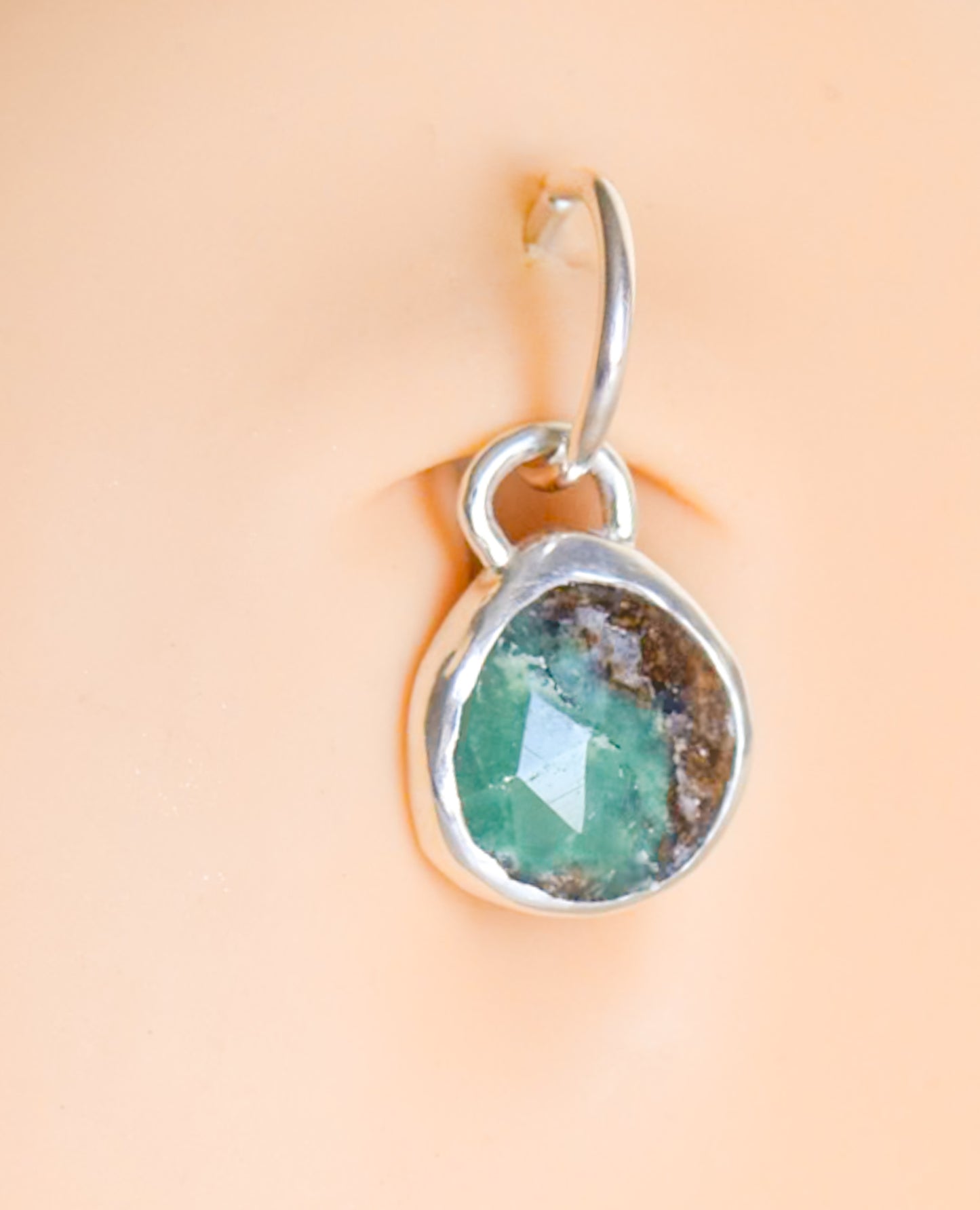 Chrysoprase Sterling Silver Belly Ring