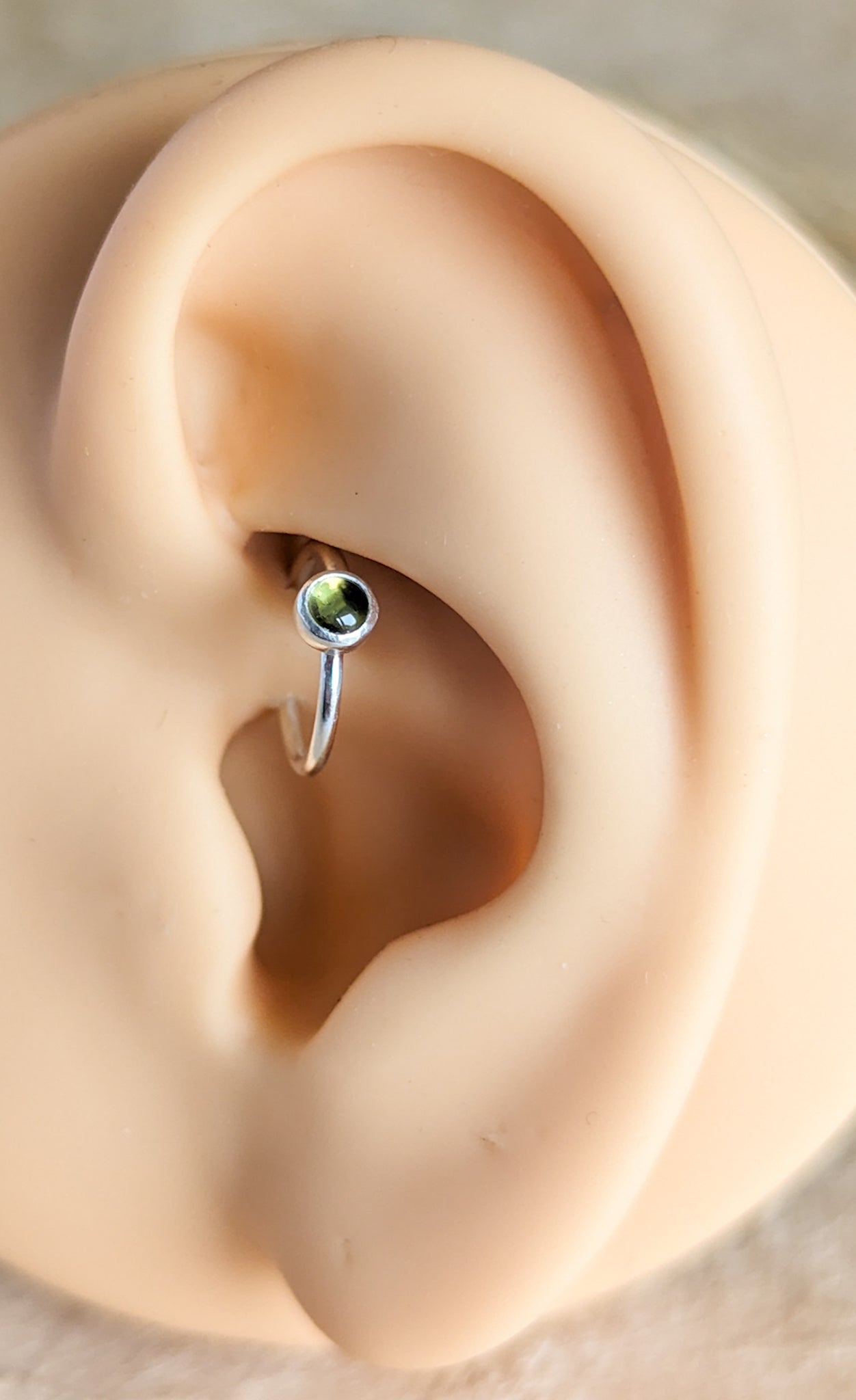 Peridot Sterling Silver Cartilage Earring