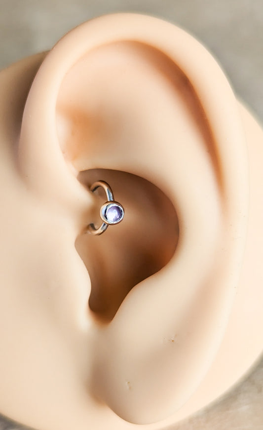 Amethyst Sterling Silver Cartilage Earring