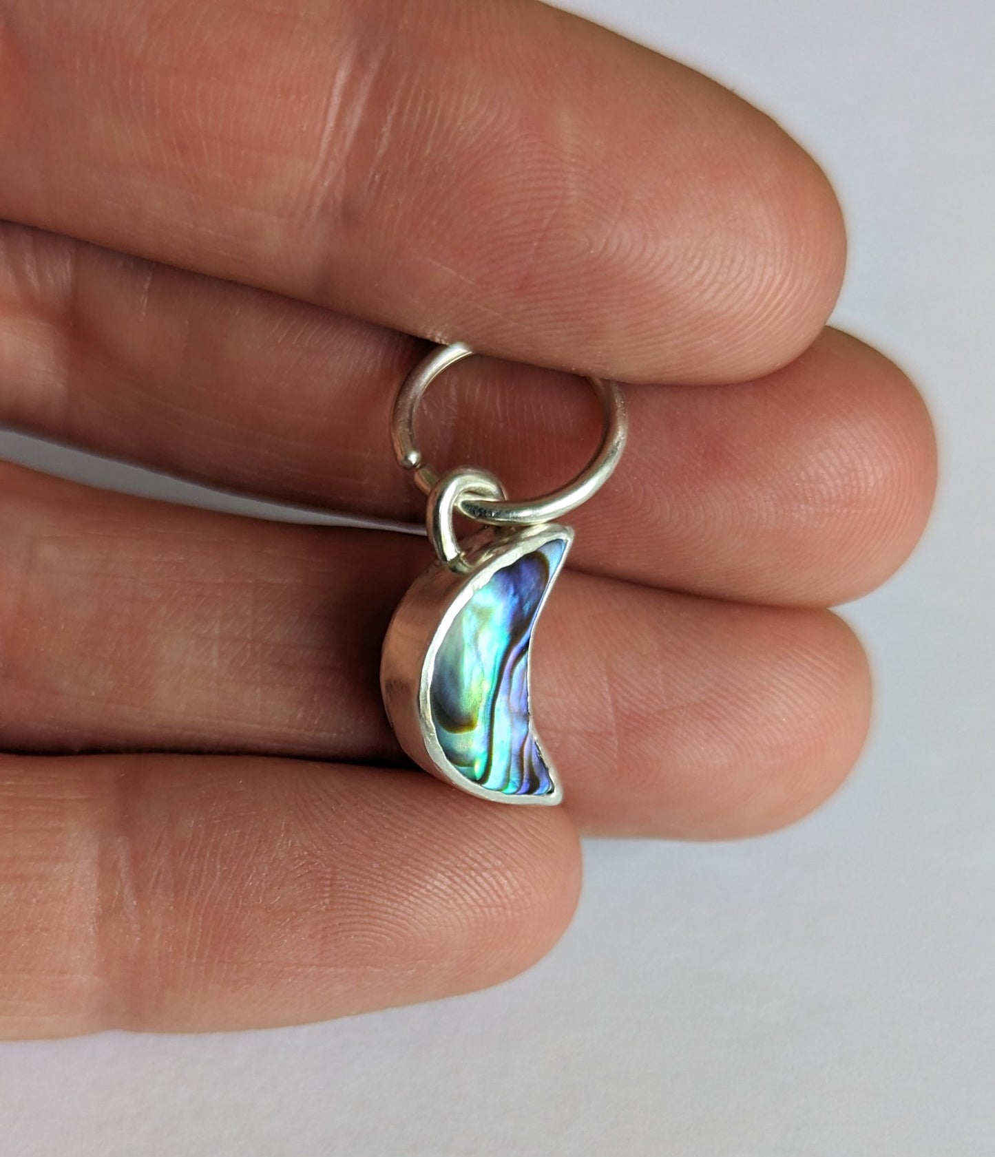 Moon Abalone Shell Sterling Silver Belly Ring