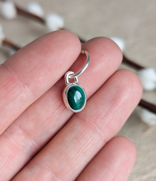 Green Malachite Sterling Silver Belly Ring