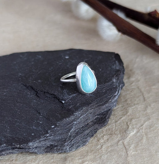 Teardrop Amazonite Sterling Silver Cartilage Earring