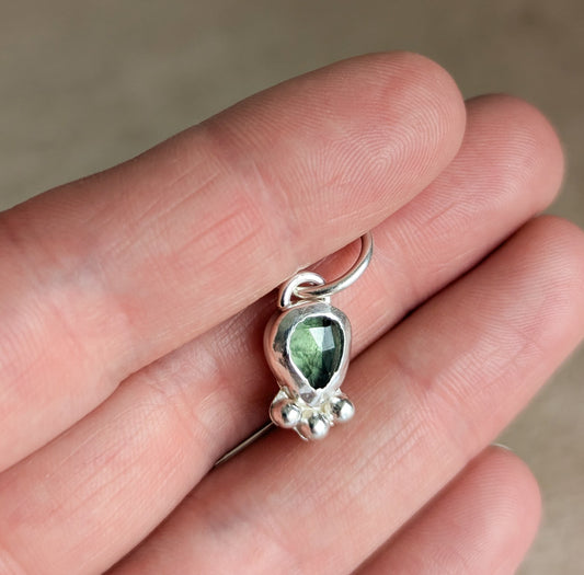 Green Apatite Sterling Silver Belly Ring