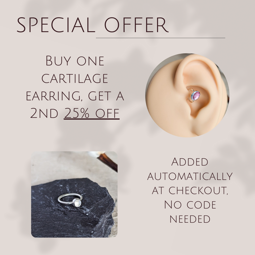 Sky Blue Topaz Sterling Silver Cartilage Earring